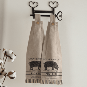 Sawyer Mill Button Loop Kitchen Towel Set - Pig