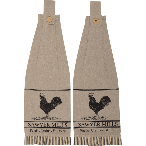 Sawyer Mill Button Loop Kitchen Towel Set - Poultry