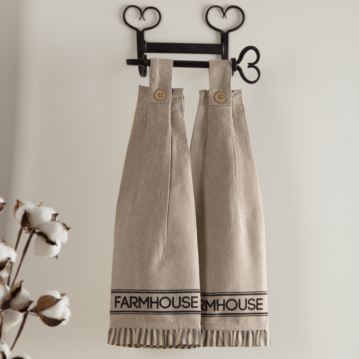 Sawyer Mill Button Loop Kitchen Towel Set - Farmhouse