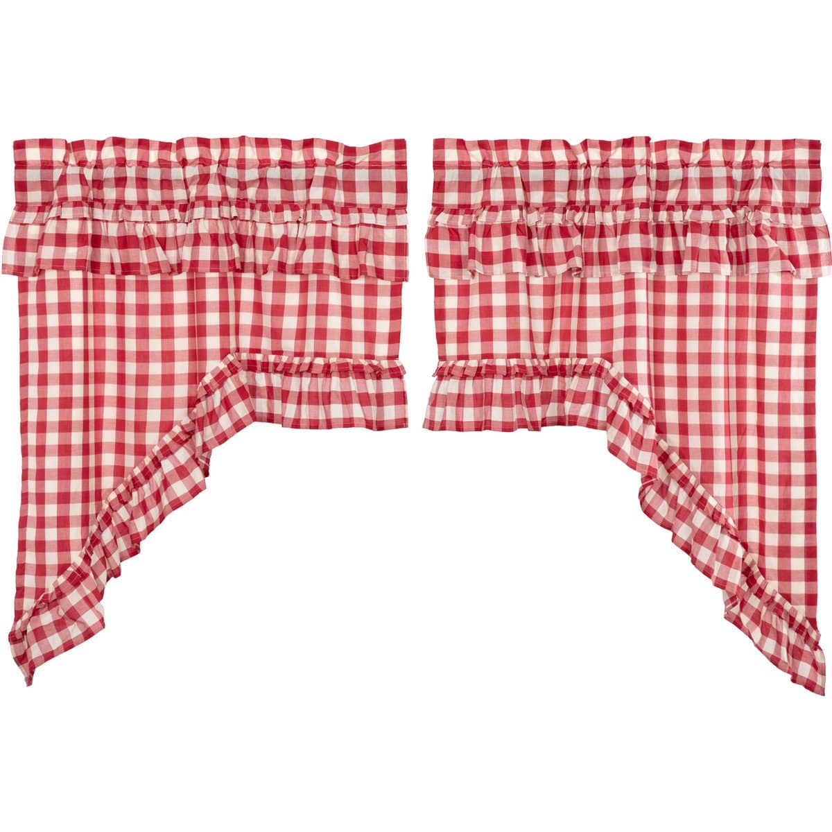 Annie Buffalo Red Check Ruffled Swag