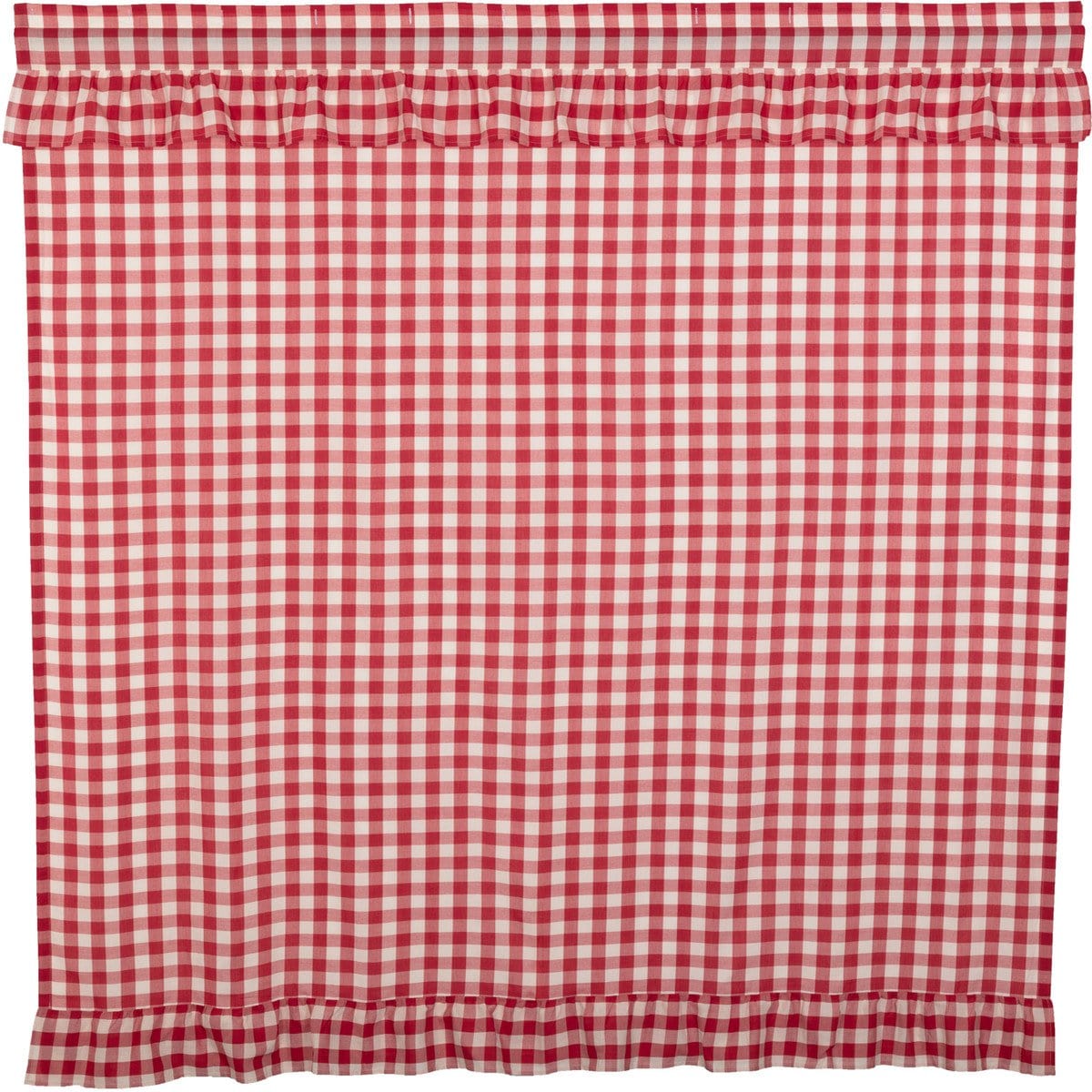 Annie Buffalo Red Check Ruffled Shower Curtain