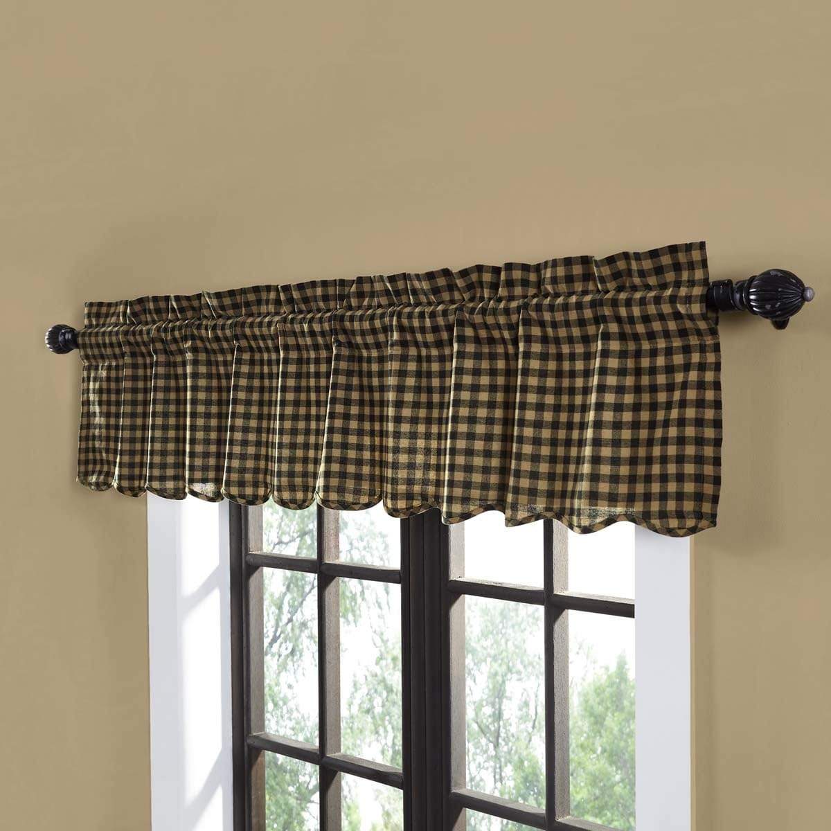 Black Check Valance