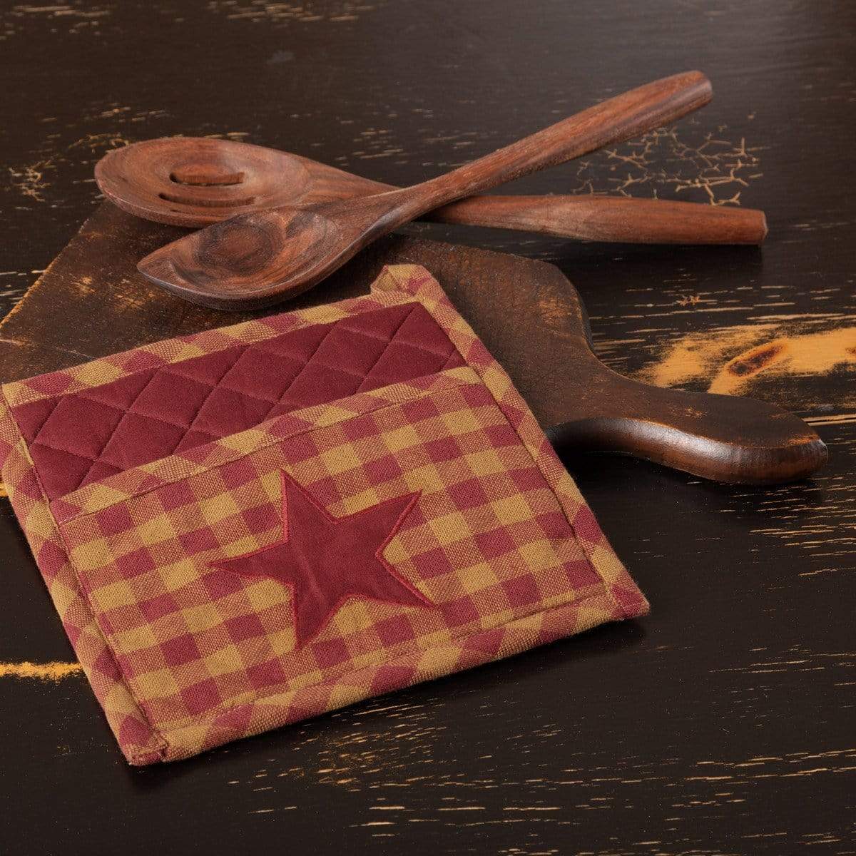 Burgundy Star Pot Holder