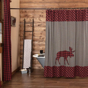 Cumberland Moose Applique Shower Curtain