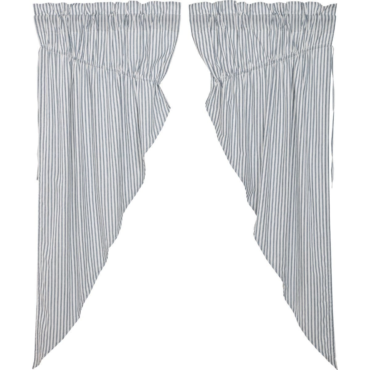 Sawyer Mill Blue Ticking Stripe Prairie Curtain