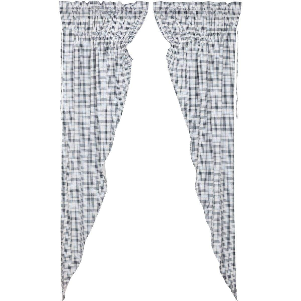 Sawyer Mill Blue Plaid Long Prairie Curtains