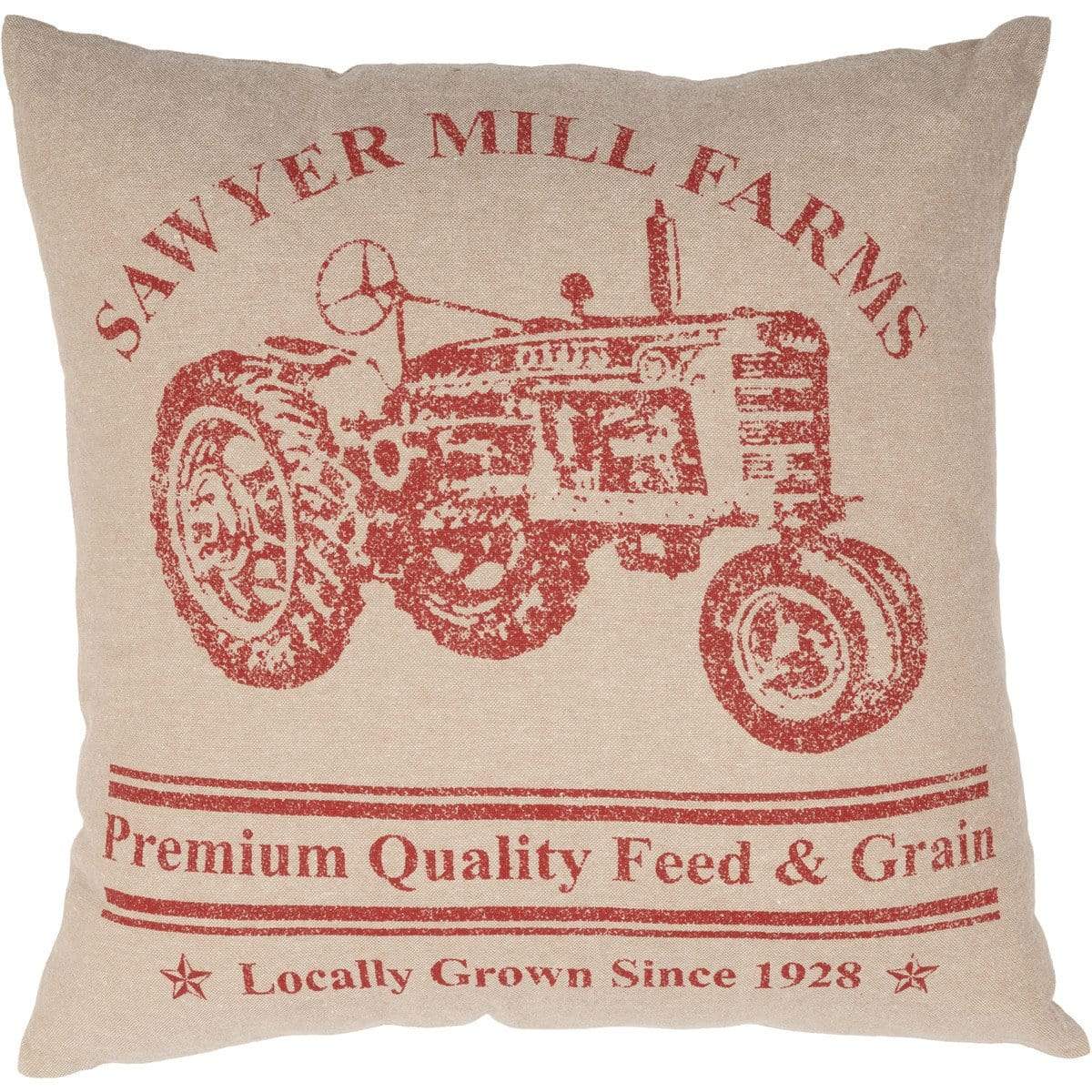 Sawyer Mill Red Tractor Pillow