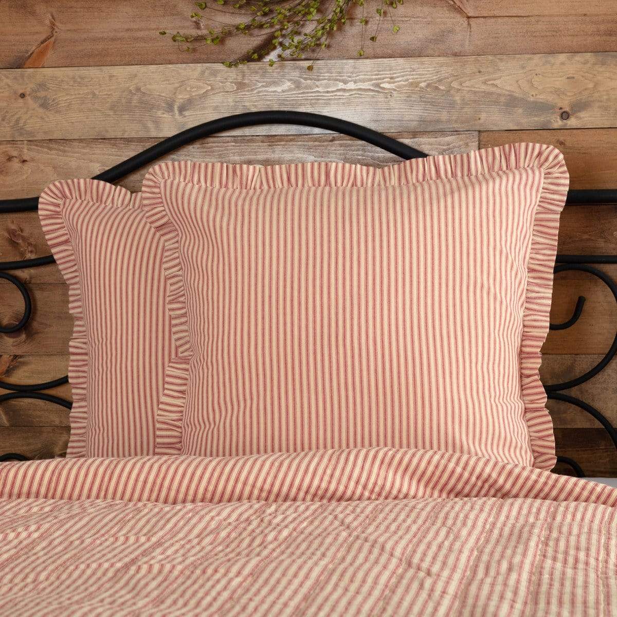 Sawyer Mill Red Ticking Stripe Euro Sham