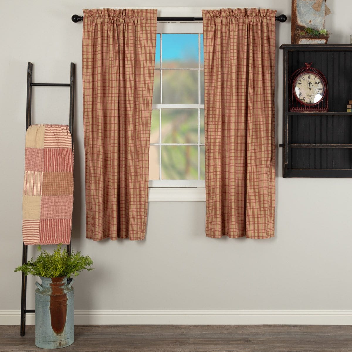 Sawyer Mill Red Plaid 63" Panel Set