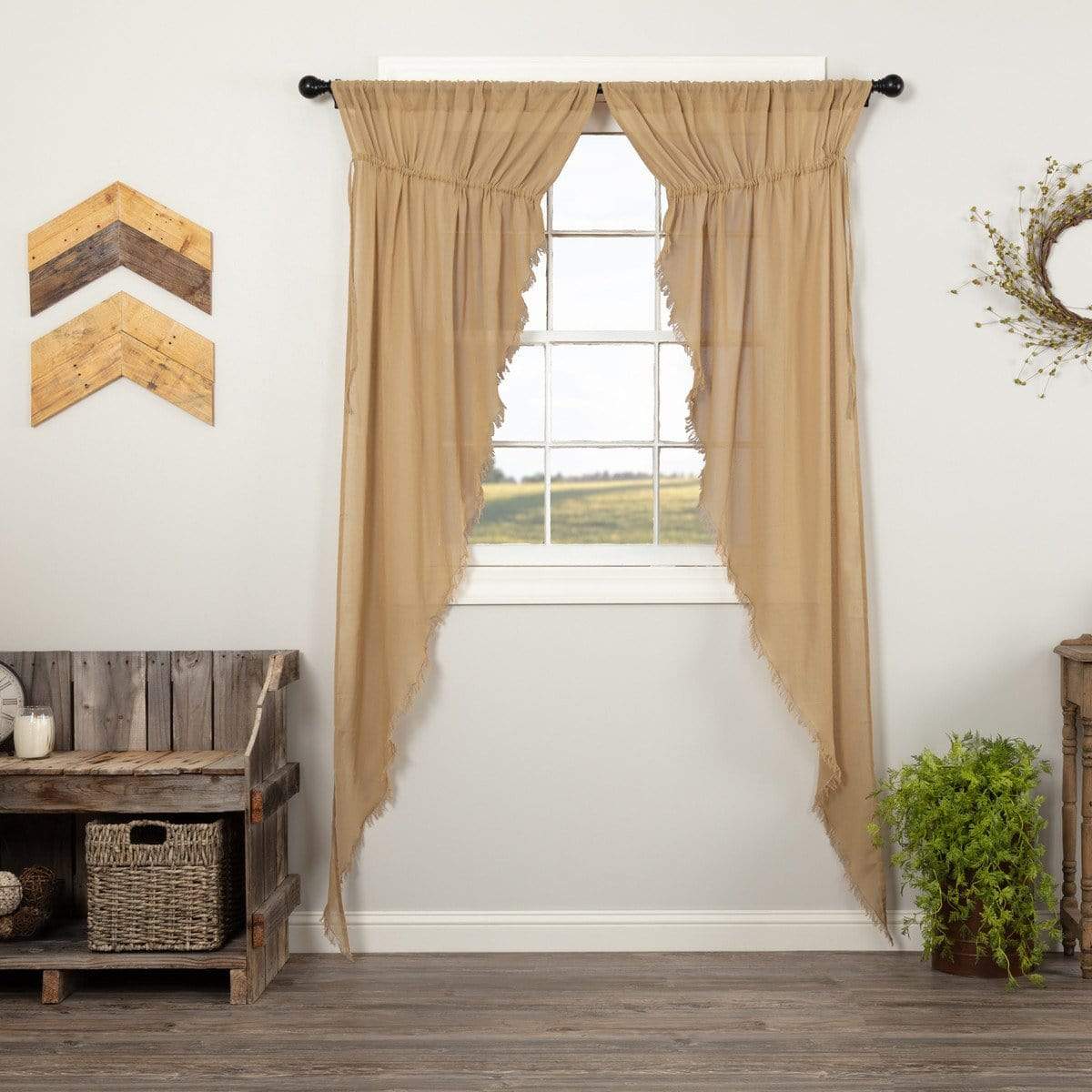 Tobacco Cloth Rustic Sheer Long Prairie Curtain