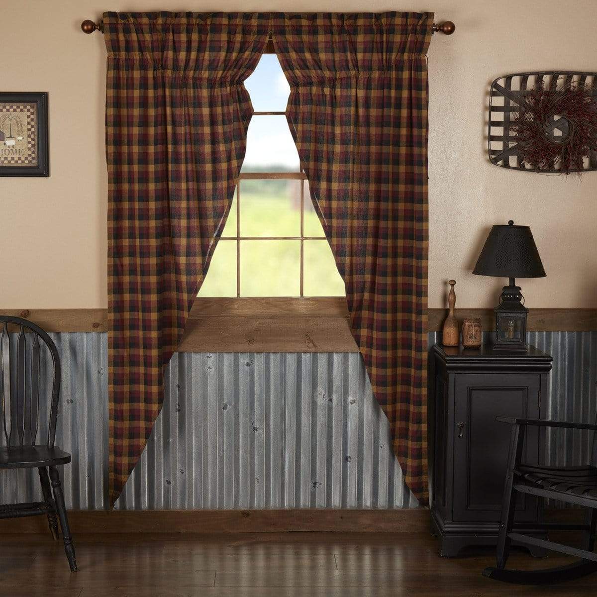 Primitive Check Long Prairie Curtain