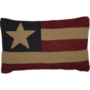 Patriotic Patch Hooked Pillow
