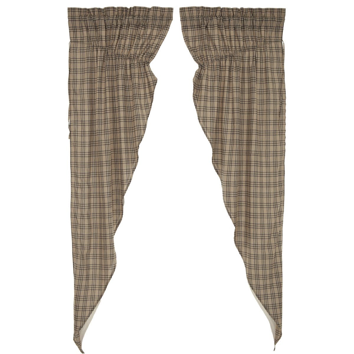 Sawyer Mill Charcoal Plaid Long Prairie Curtain