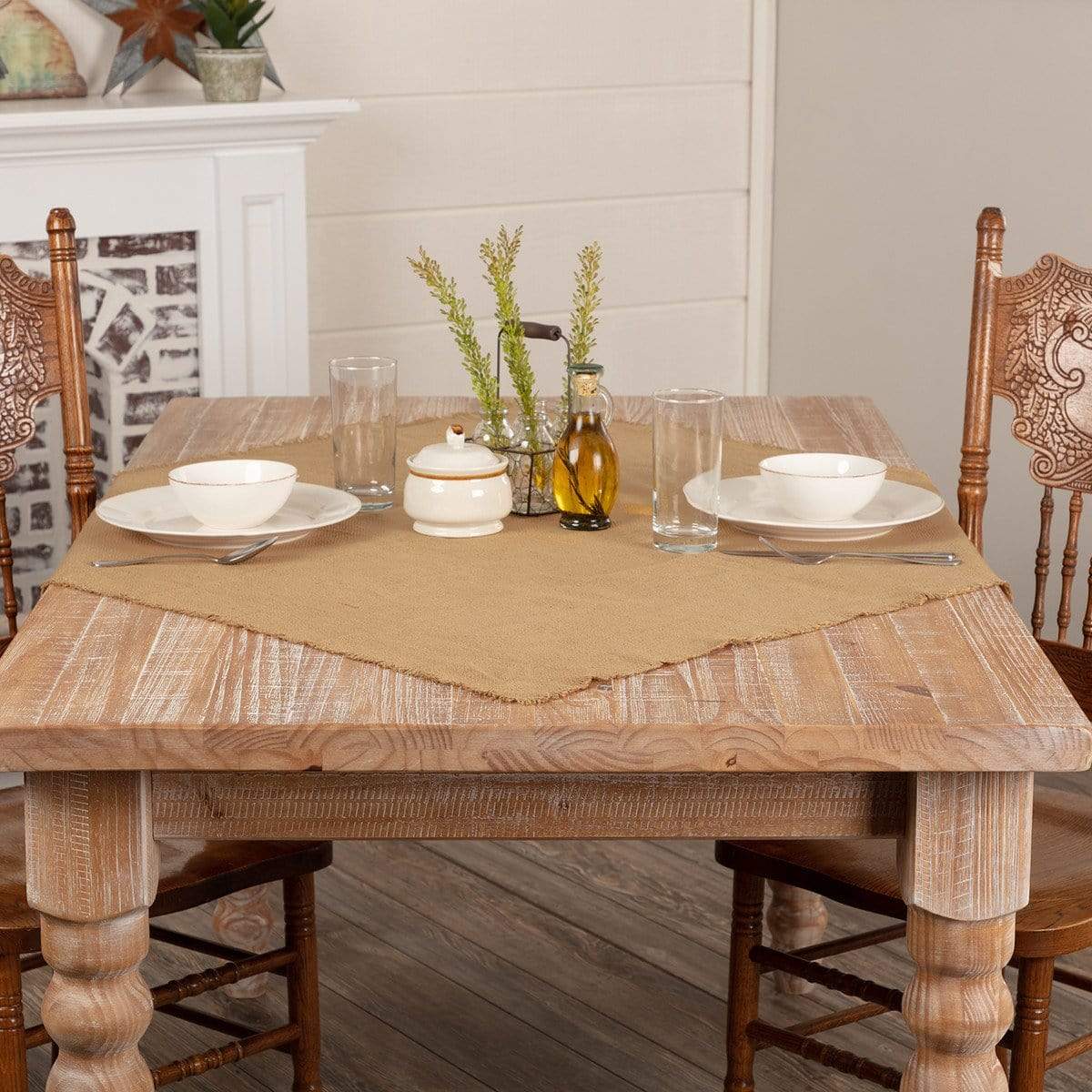 Burlap Natural Square Tablecloth