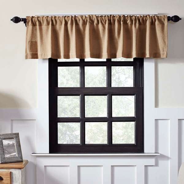 Burlap Natural Valance - Retro Barn Country Linens
