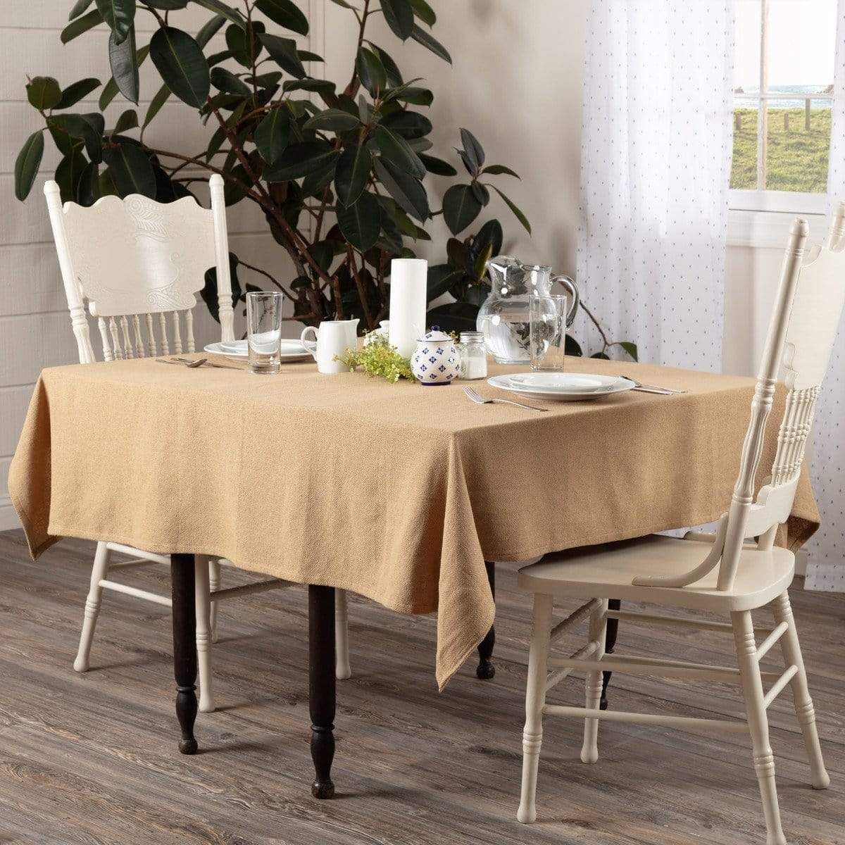 Burlap Natural Square Tablecloth