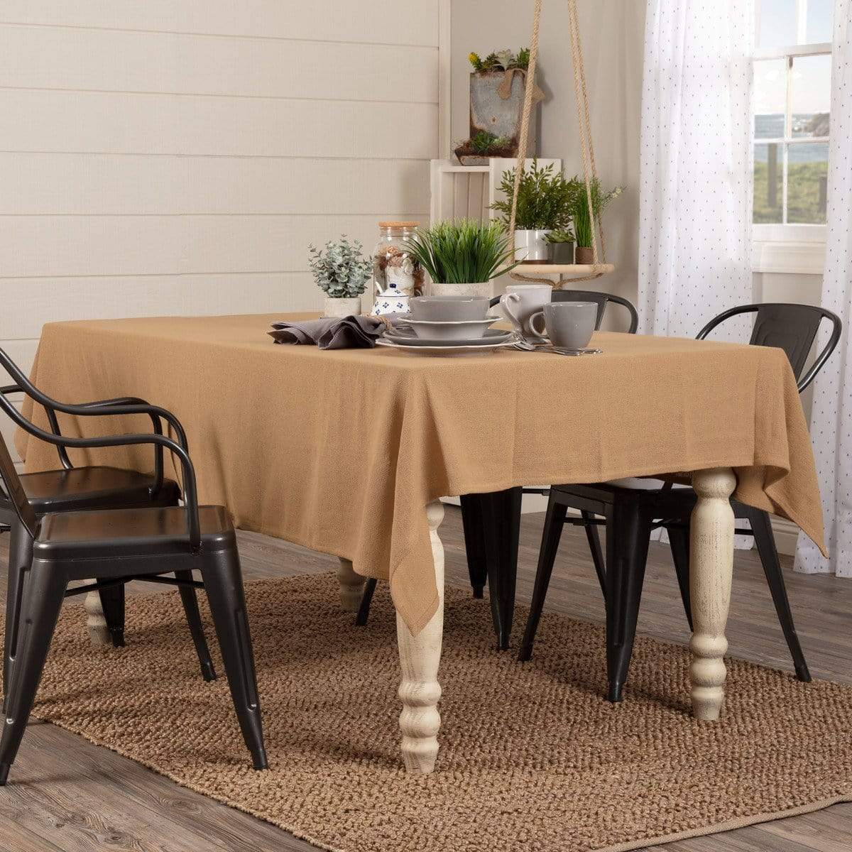 Burlap Natural Rectangle Tablecloth