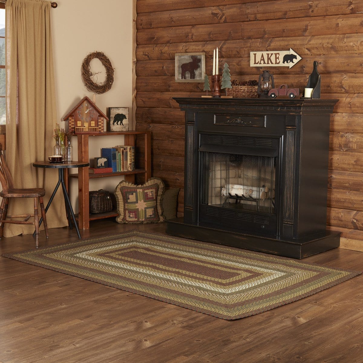 Tea Cabin Braided Rectangle Rug