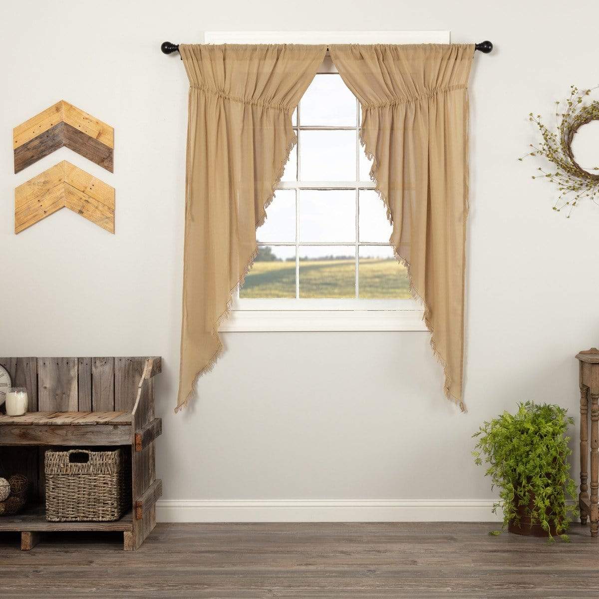 Tobacco Cloth Rustic Sheer Prairie Curtain