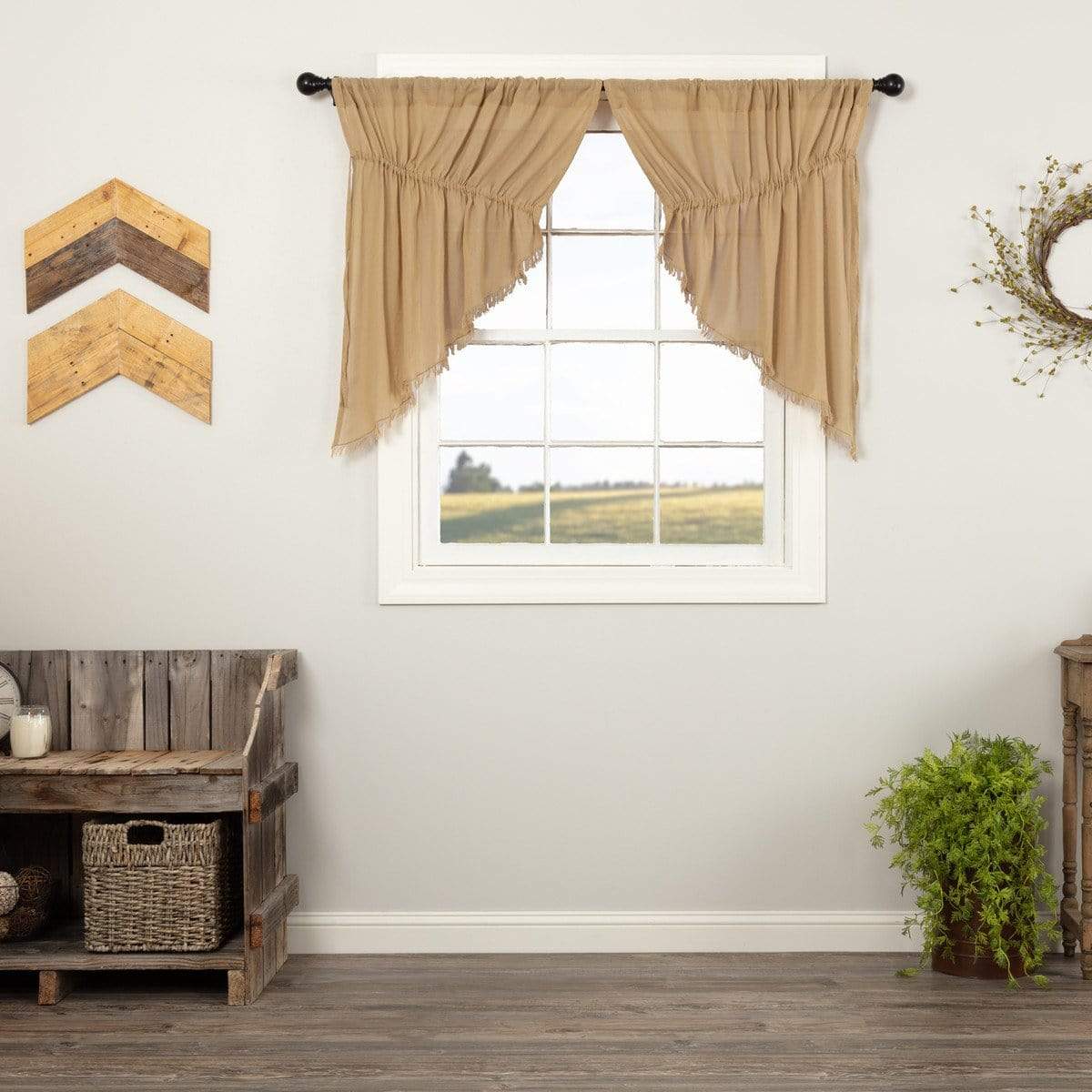 shade tobacco netting Cloth Valance | Tobacco Cloth Curtains | VHC Brands out of direct sunlight Tobacco Cloth Natural Panel 96x40