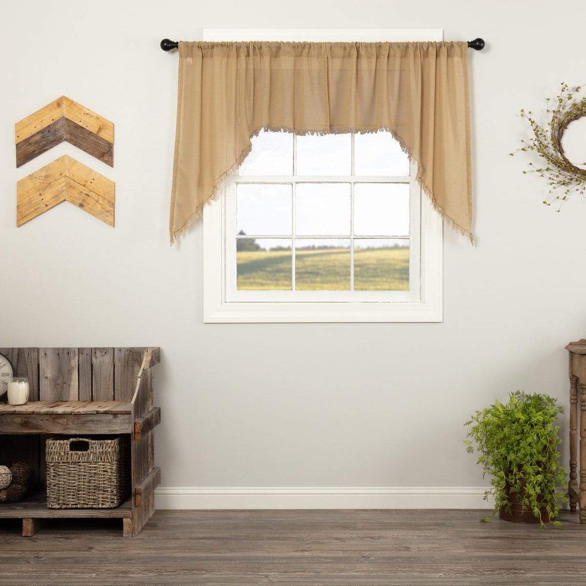 tobacco shade cloth Natural Swag by VHC Brands L63xW36 (in) Material Tobacco Cloth Natural Panel 96x40