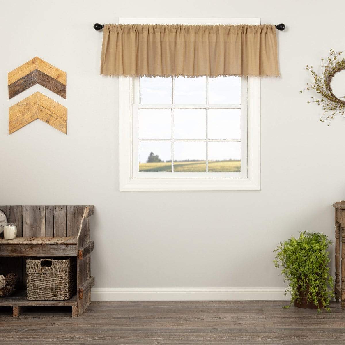 Tobacco Cloth Rustic Sheer Valance 90"