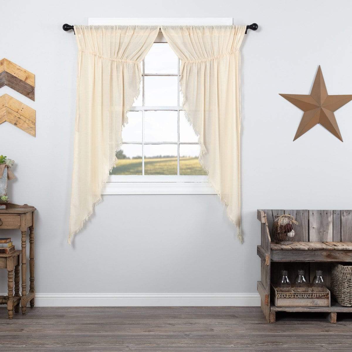 Tobacco Cloth Rustic Sheer Prairie Curtain