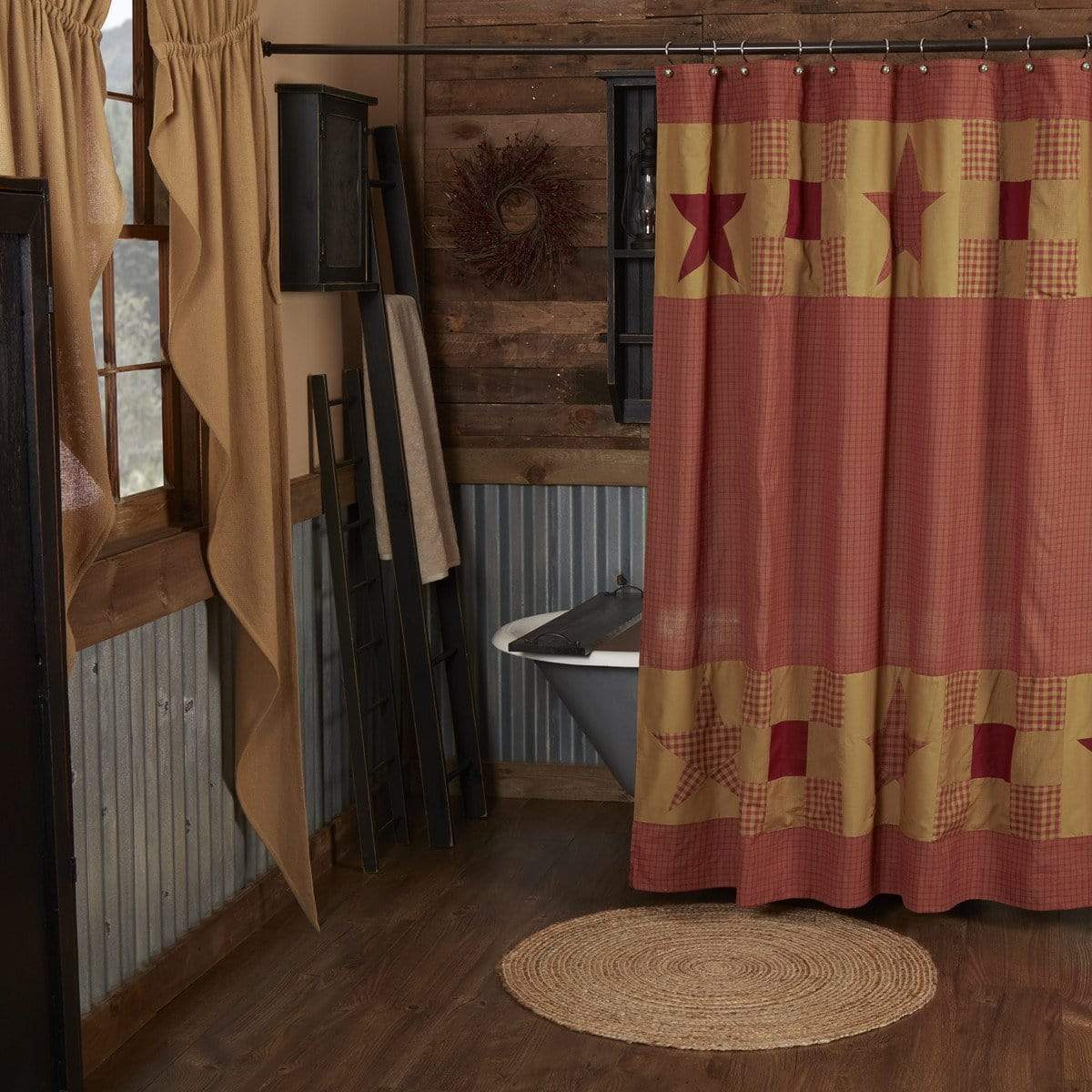 Ninepatch Star Shower Curtain