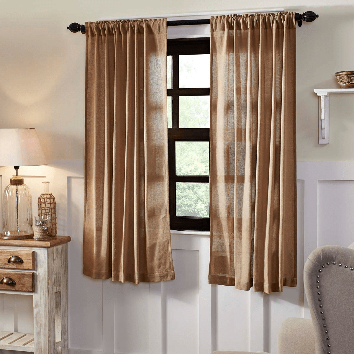 Burlap Natural 63" Panel Set