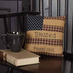 Patriotic Patch Blessed Pillow