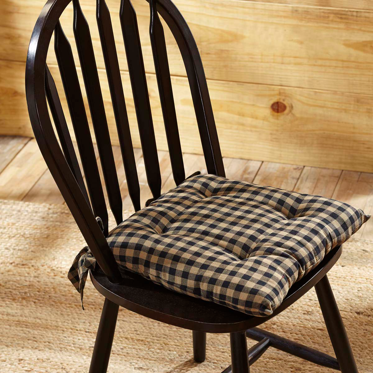 Black Check Chair Pad