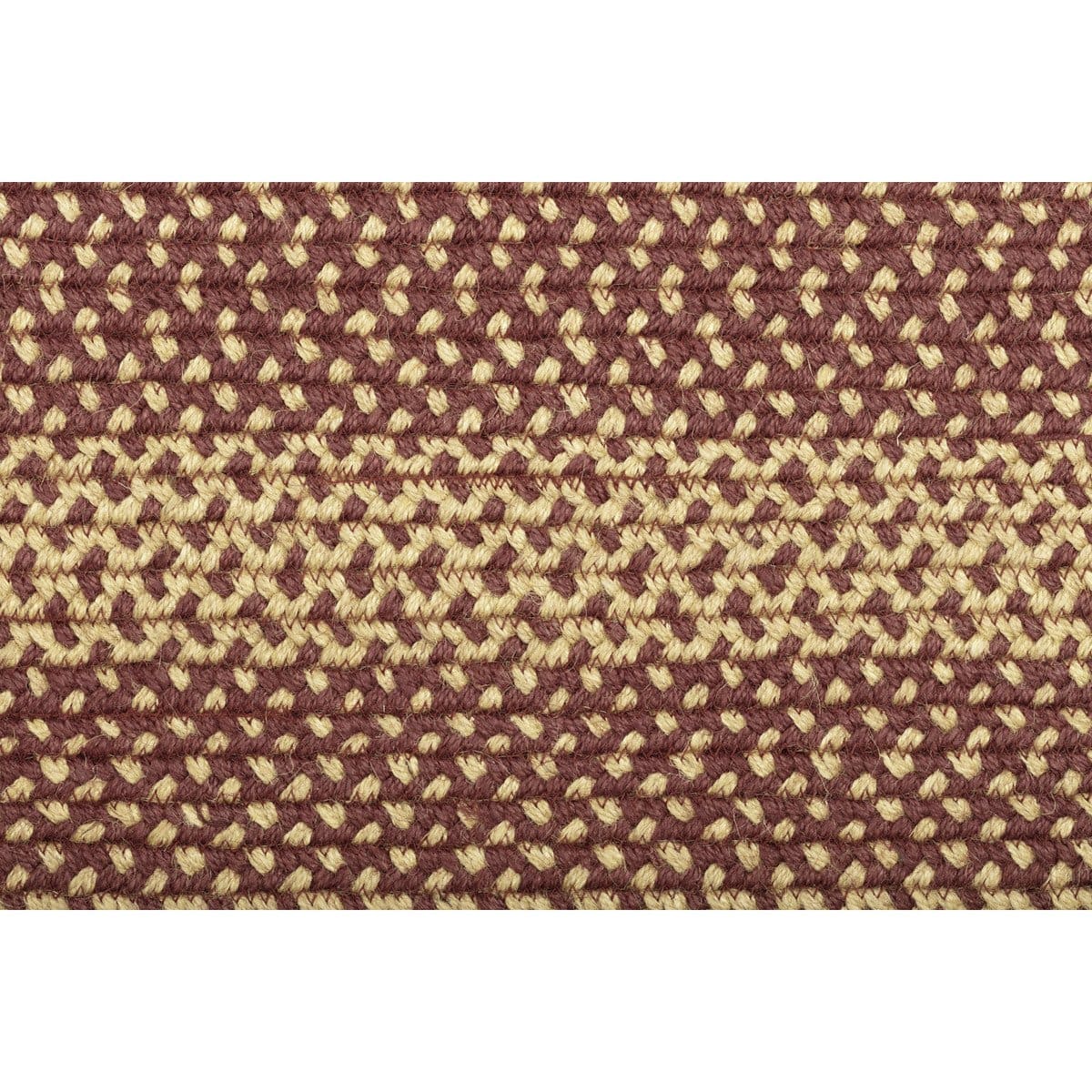 Burgundy Tan Oval Braided Rug