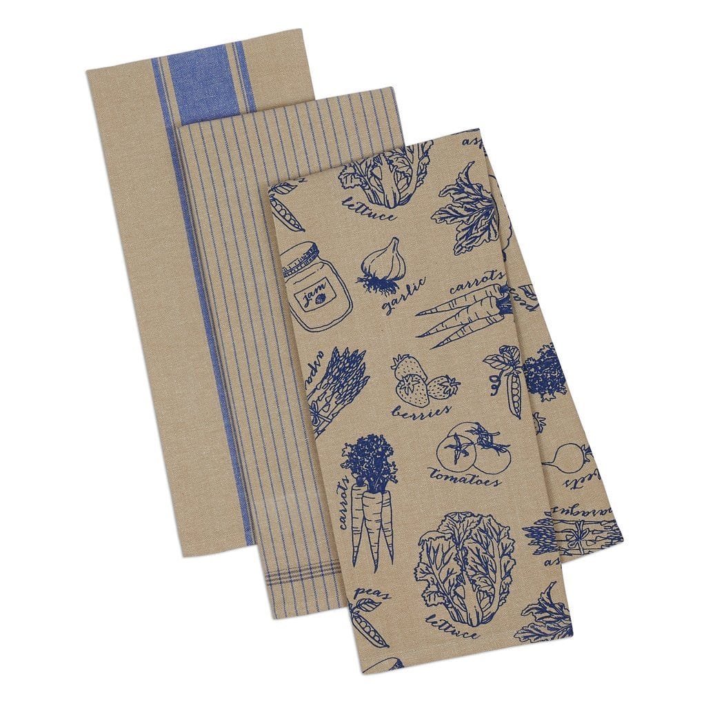 French Market Blue Kitchen Towel Set