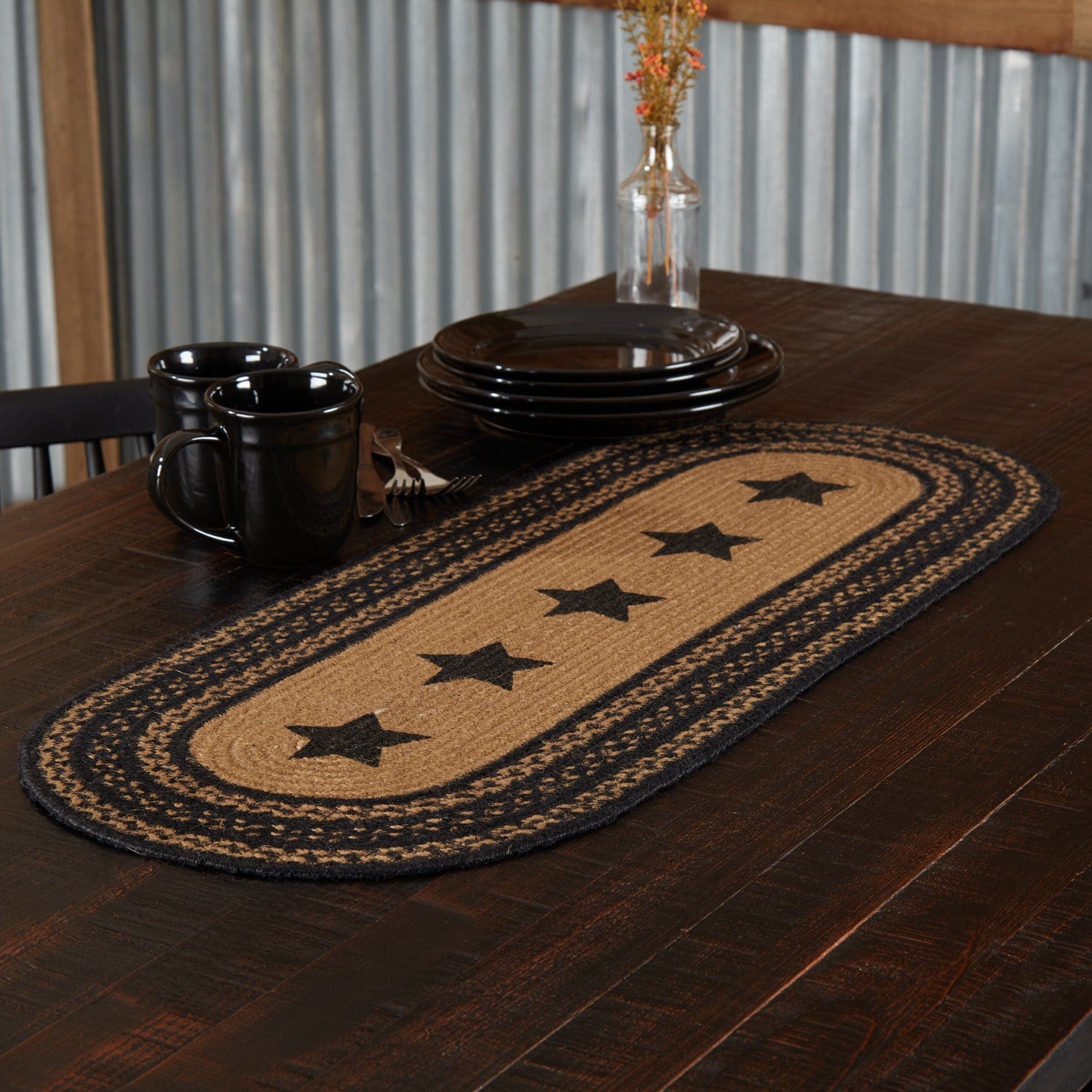 Farmhouse Star Jute Table Runner