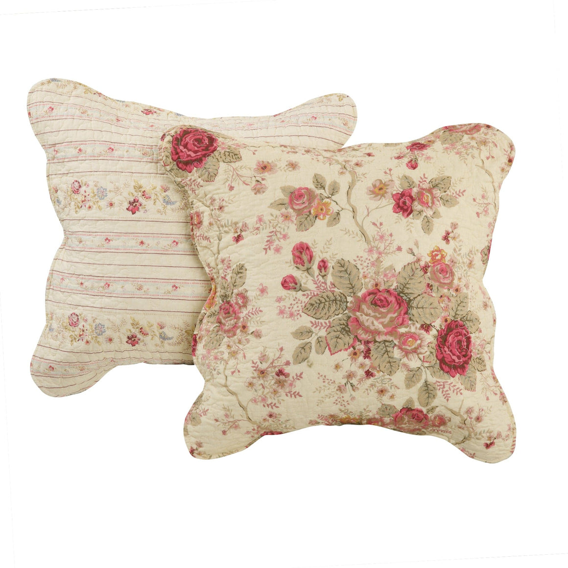 Antique Rose Decorative Pillow Pair