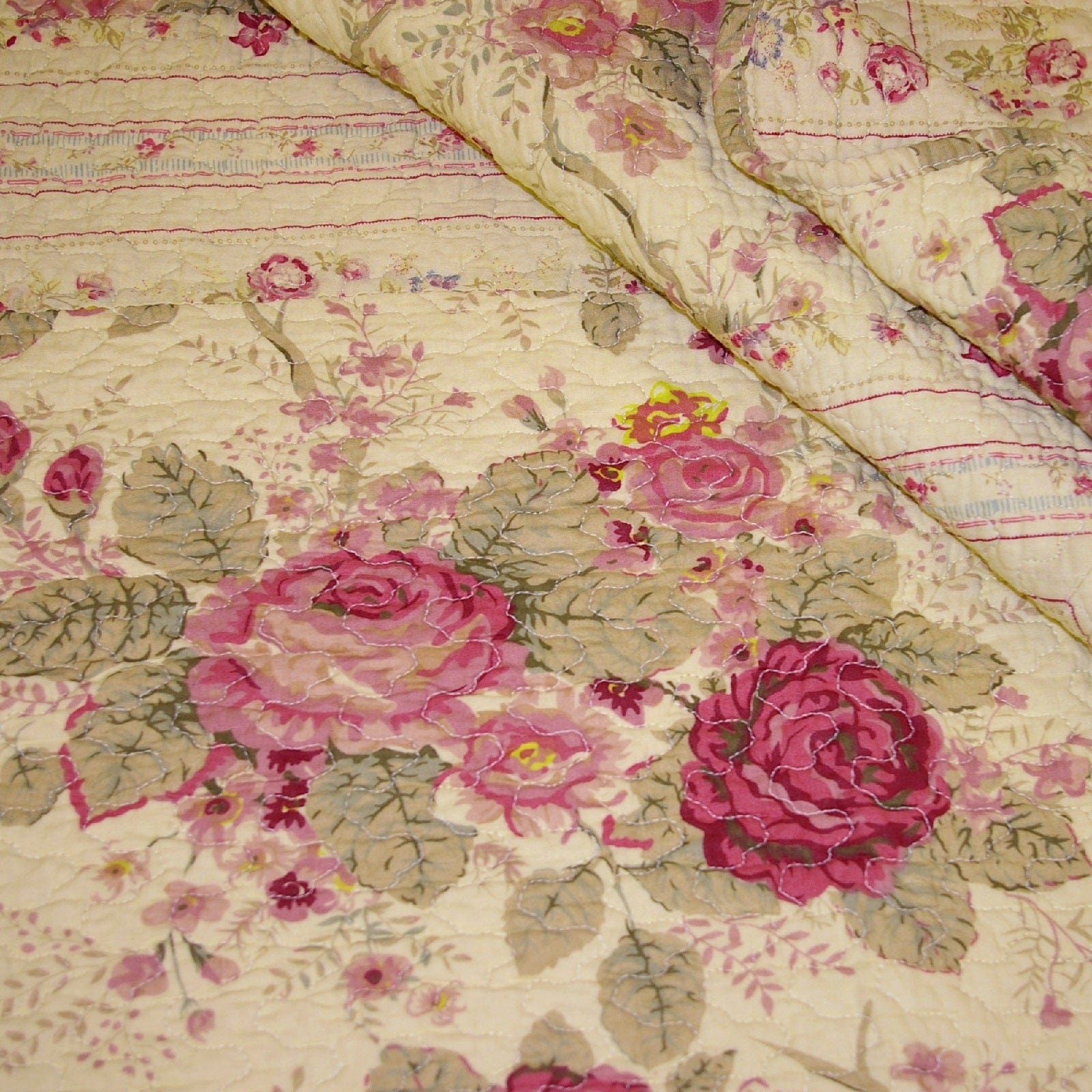 Antique Rose Quilted Throw