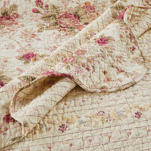 Antique Rose Quilted Bedspread Set