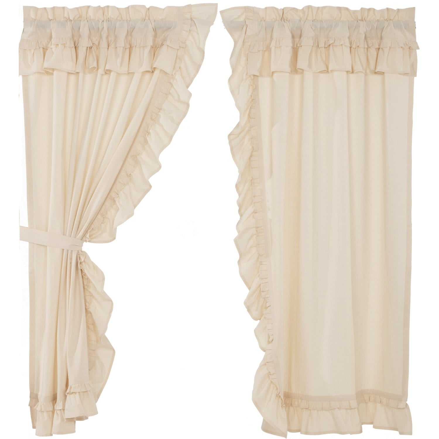 Muslin Ruffled 63" Panel Set