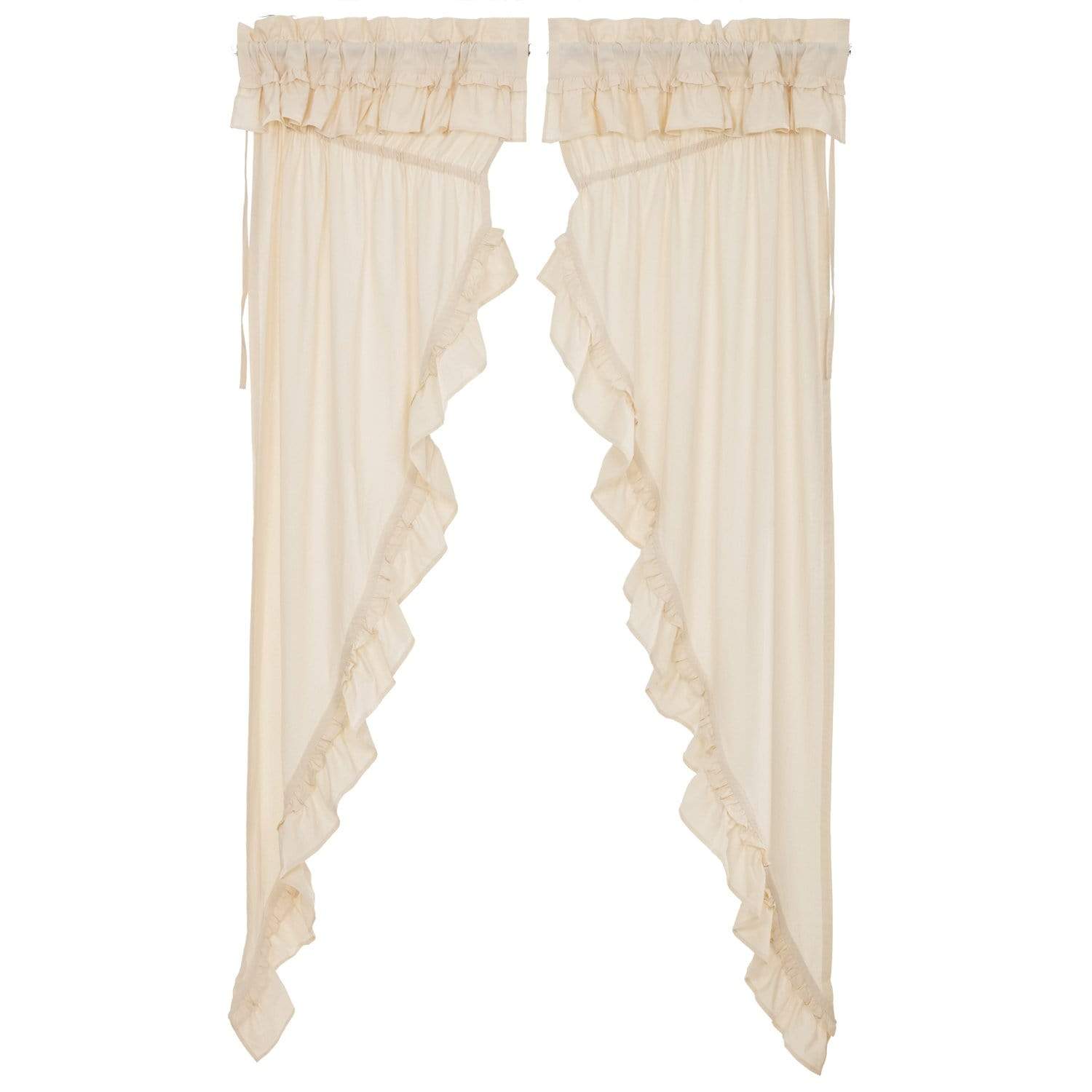 Muslin Ruffled Long Prairie Curtain