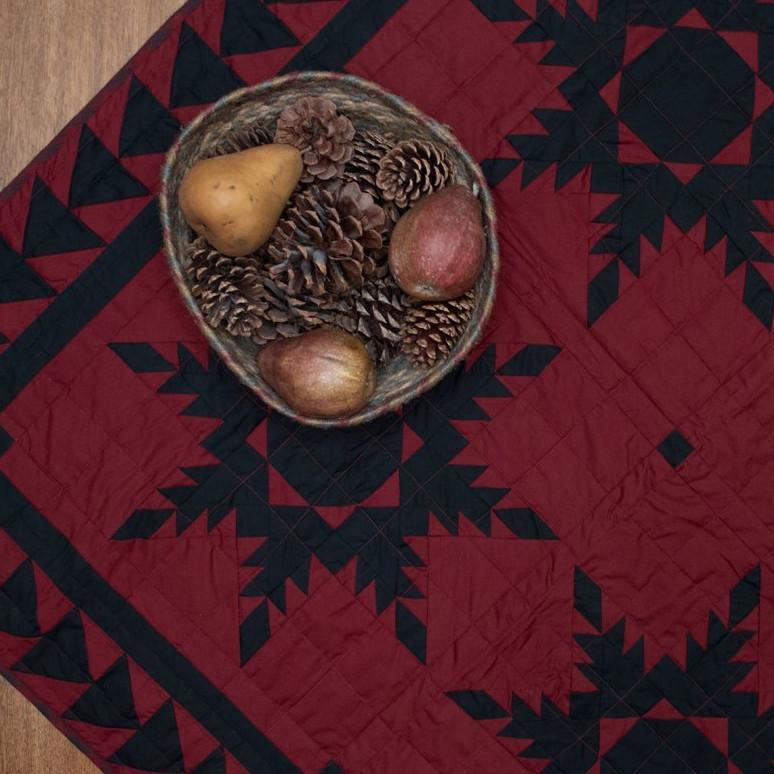 Black Feathered Star Mini Quilt - Table Topper/ Wall Hanging