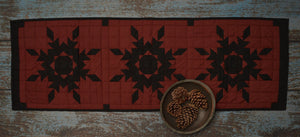 Black Feathered Star Table Runner