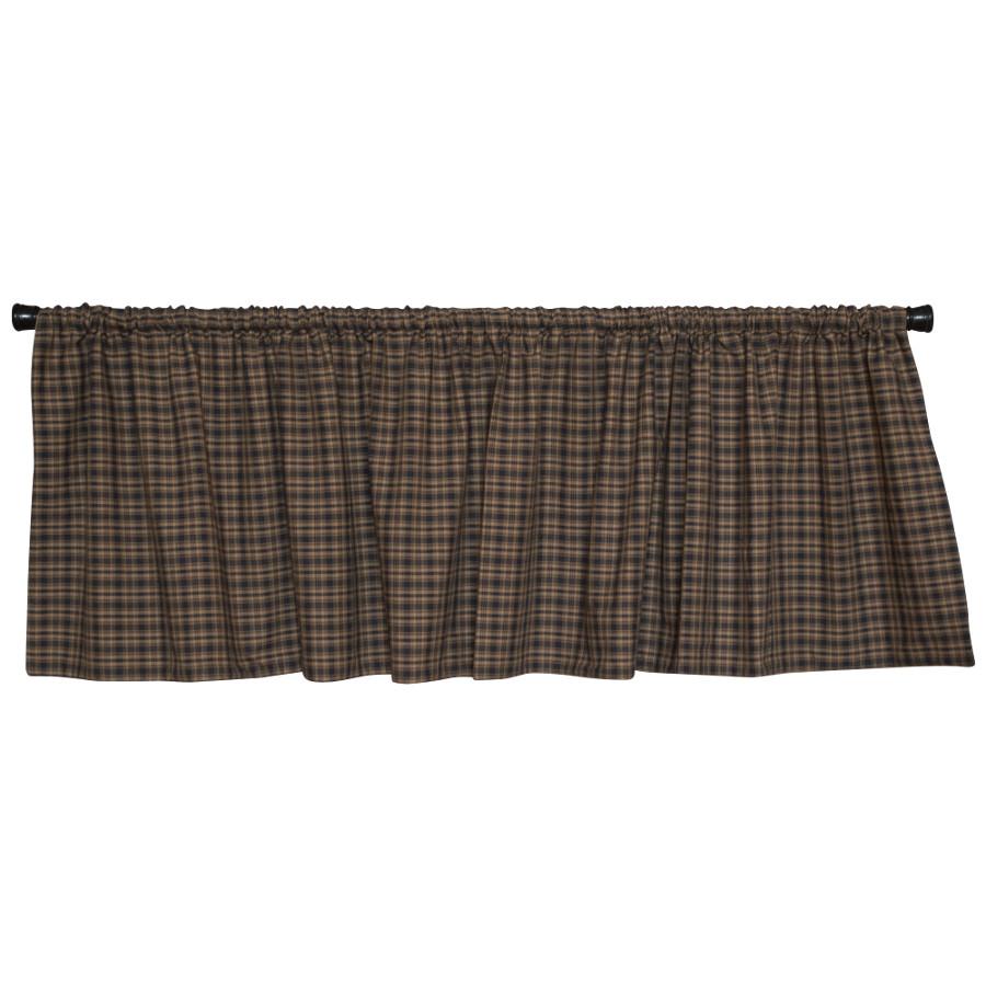 Black and Tan Plaid Valance