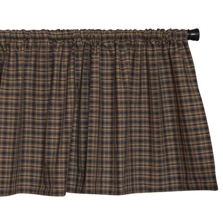 Black and Tan Plaid Valance