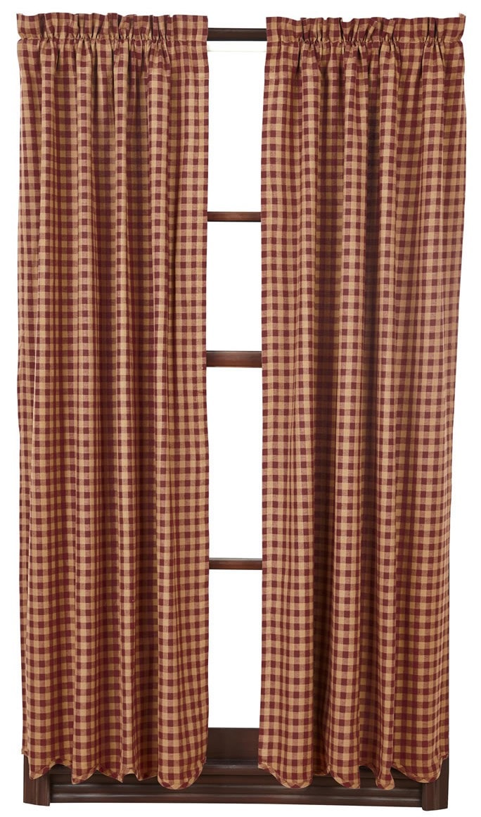 Burgundy Check 63" Panel Set