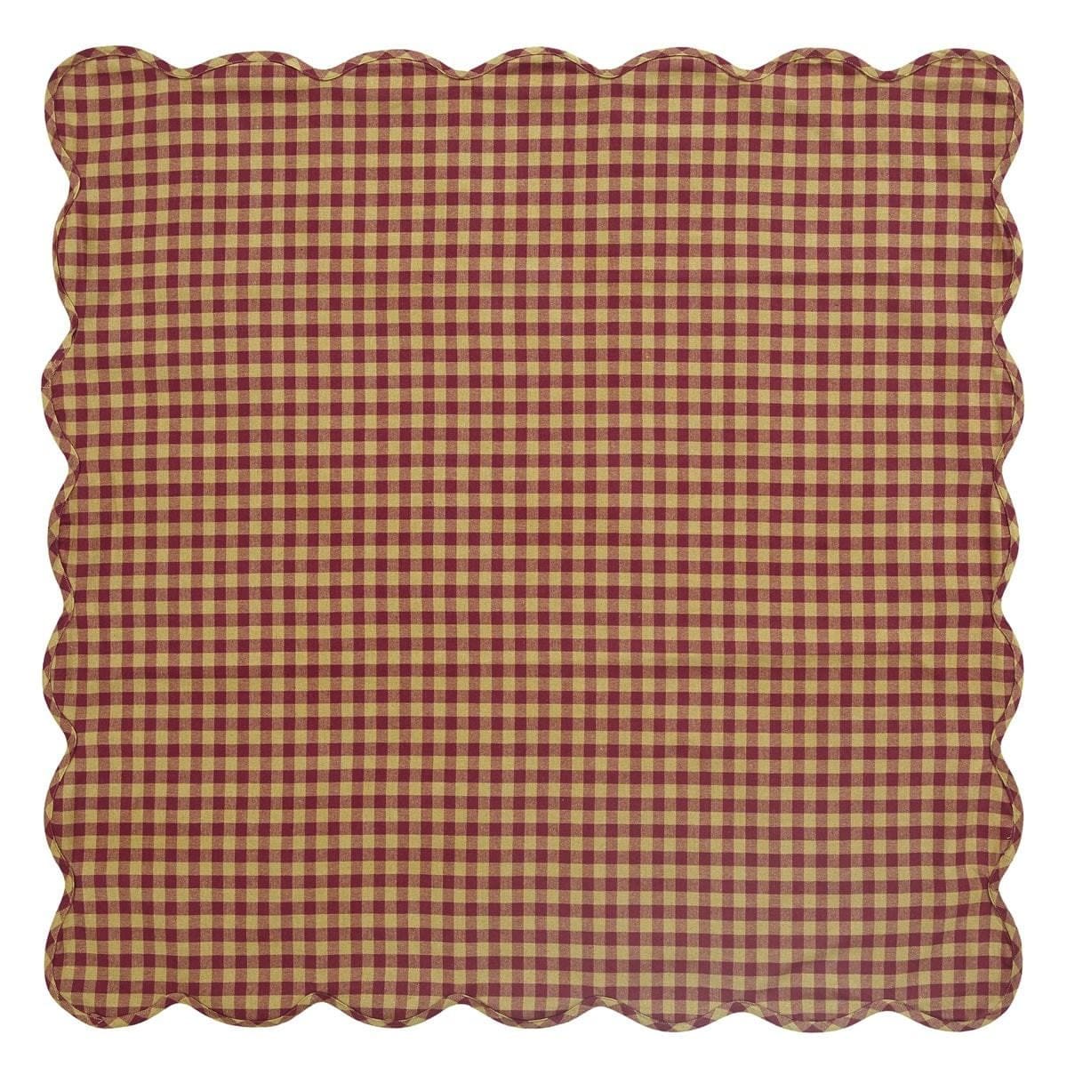 Burgundy Check Square Tablecloth