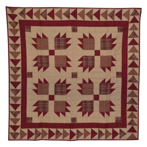 Burgundy Bear's Paw Mini Quilt - Table Topper/ Wall Hanging