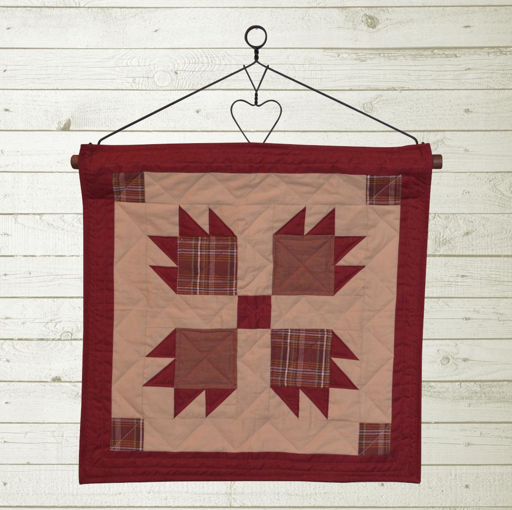 Burgundy Bear's Paw Quilt Block