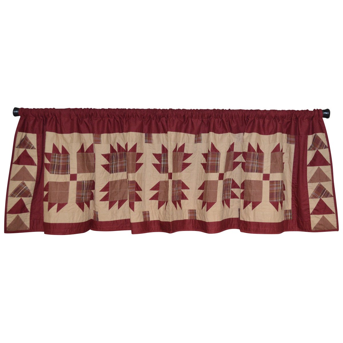 Burgundy Bear's Paw Valance