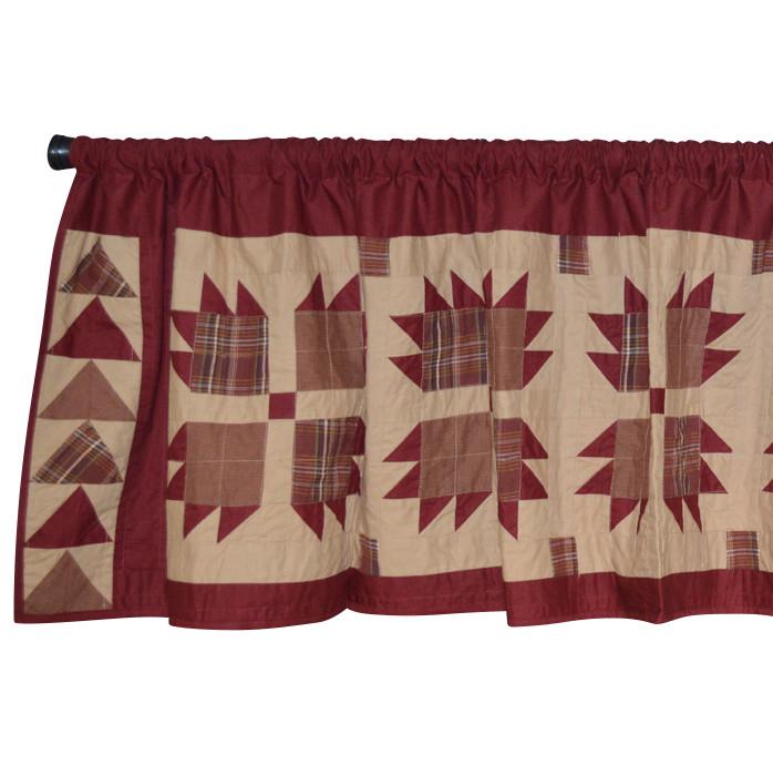 Burgundy Bear's Paw Valance