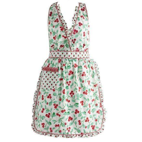 Cherry Vintage Style Apron - Retro Barn Country Linens